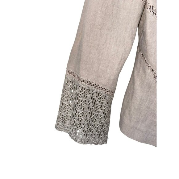Extenzo Paris Beige Lace-Accent Womens Jacket Size 40 - Picture 5 of 12